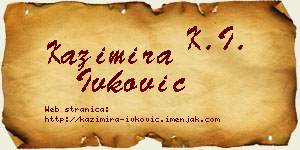Kazimira Ivković vizit kartica